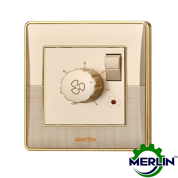 Fan Dimmer With Switch | Fan Regulator | Elegant Gold