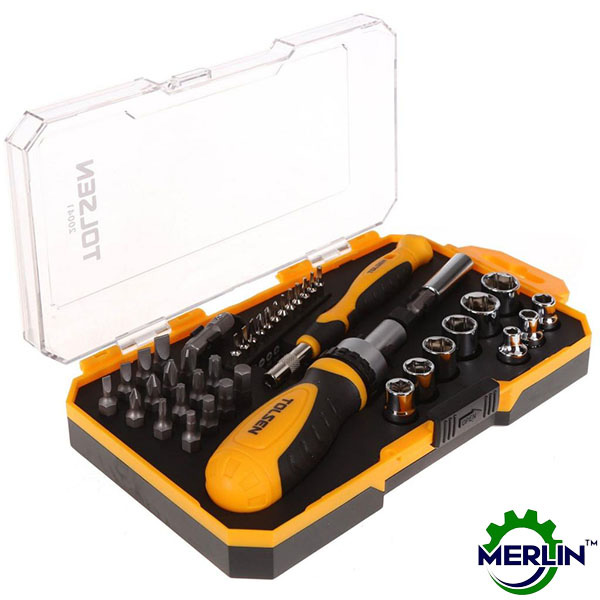 TOLSEN 42Pcs Bits & Ratchet Socket Set