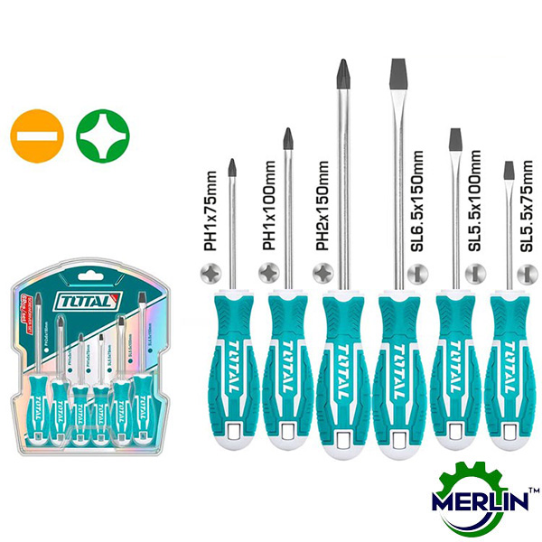 TOTAL 6pcs Heavy Duty Screwdriver Set