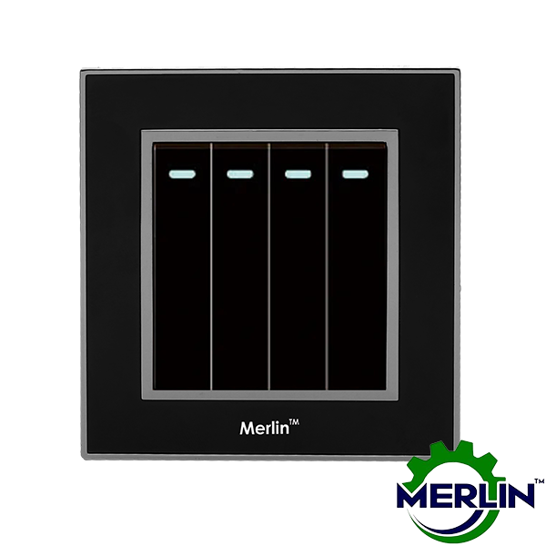 4 Gang 1 Way Switch | Gorgeous Black