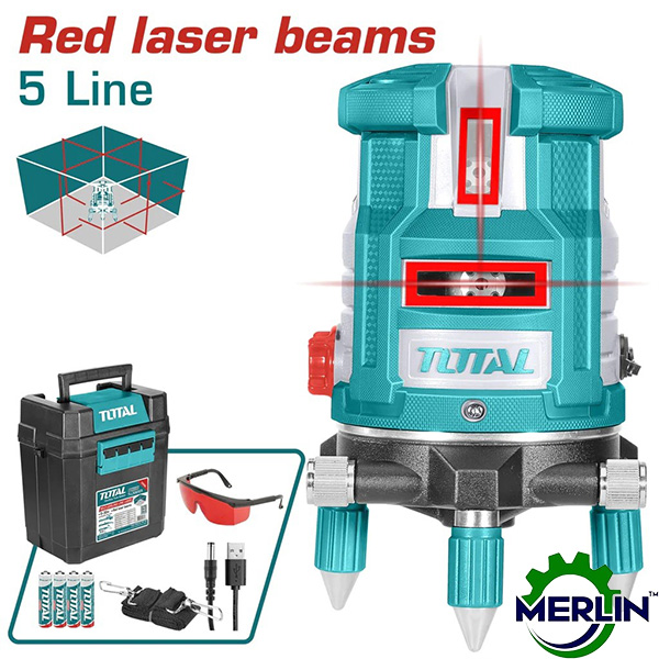Total 30m Self-Leveling Line Red Laser Beams
