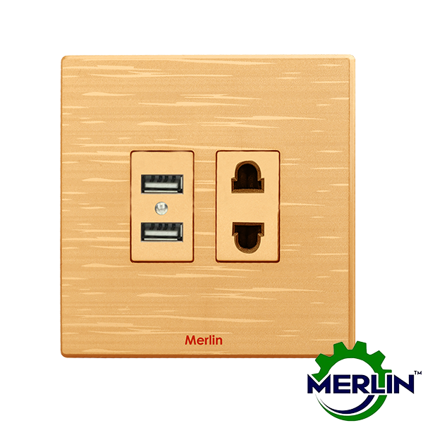 2 Pin Socket with Dual USB | Trust Rose