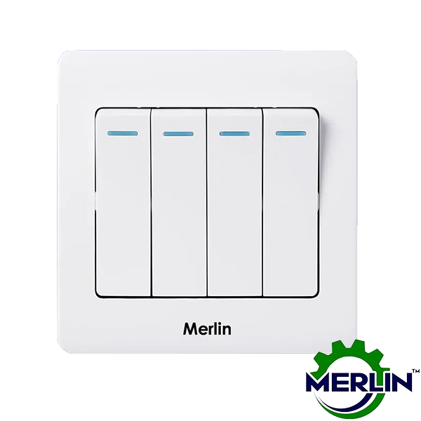 4 Gang 1 Way Switch | GE White